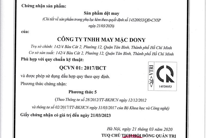 Khẩu Trang Vải Kháng Khẩn 3 Lớp Theo Chứng Chỉ Intertek