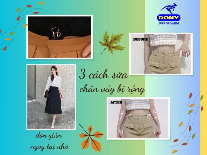 3 cách sửa chân váy bị rộng