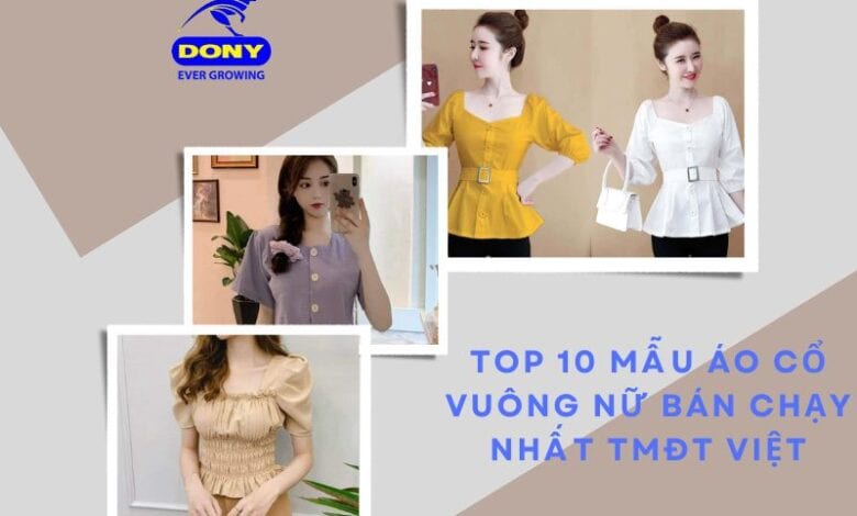 Áo Cổ Vuông Nữ Thời Trang