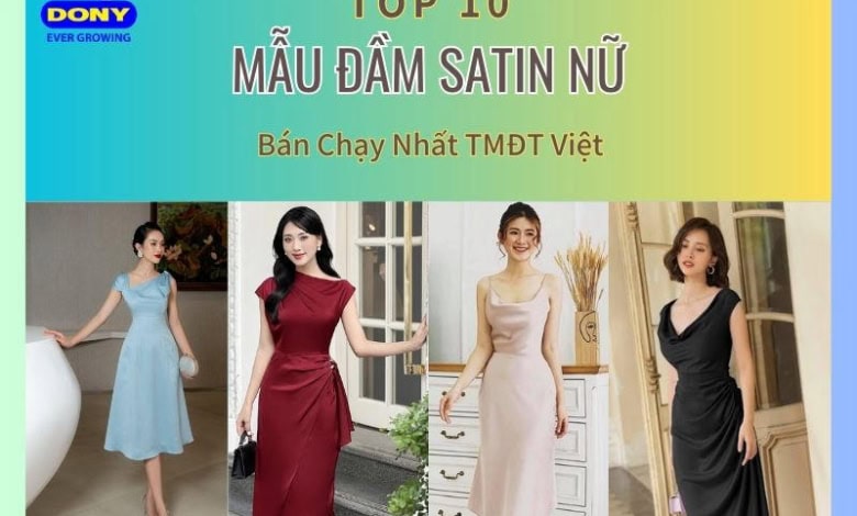 Mẫu Đầm Satin Nữ