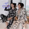 Bộ Pijama Mặc Nhà Nam Nữ Đa Dạng Kiểu Dáng Chất Liệu Vải Satin Lụa Bóng Thoáng Mát Màu Đen Trắng
