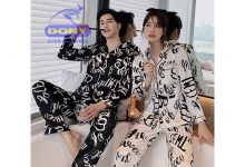 Bộ Pijama Mặc Nhà Nam Nữ Đa Dạng Kiểu Dáng Chất Liệu Vải Satin Lụa Bóng Thoáng Mát Màu Đen Trắng