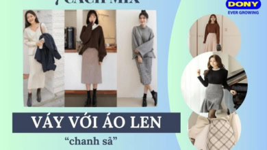 Cách Mix Váy Với Áo Len