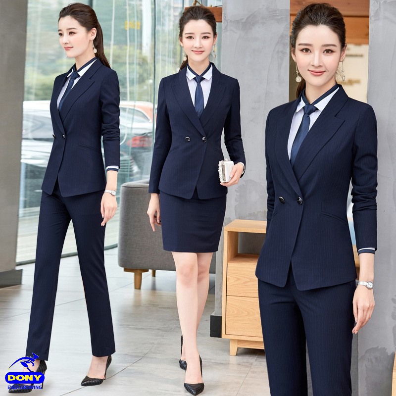 Mẫu 2: Đồng Phục Vest Nữ Xanh Đen.