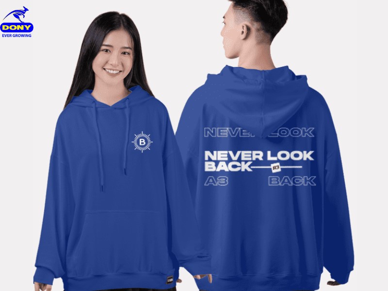 Mẫu 7: Áo Lớp Oversize Hoodie Xanh Dương