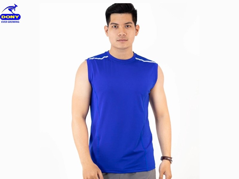 Mẫu 8: Đồng Phục Áo Thun Ba Lỗ Tank Top Vai Viền Trắng