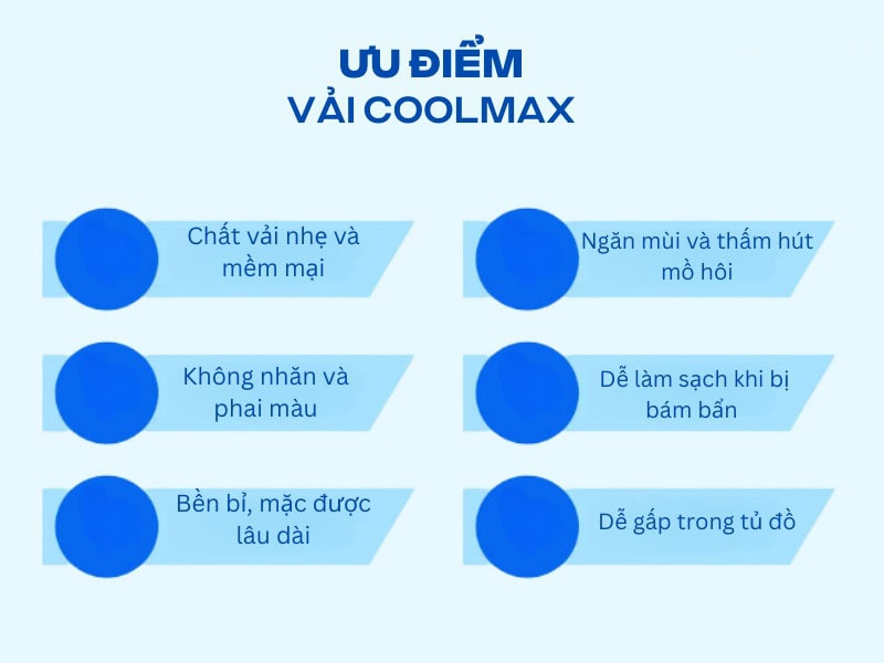 Ưu điểm của vải coolmax