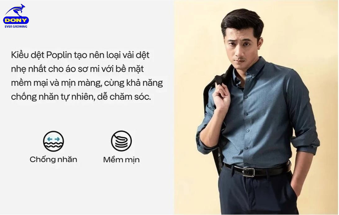 Áo sơ mi vải Poli cotton