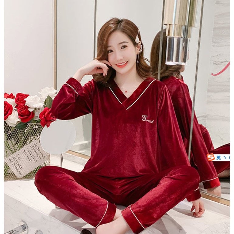 Pijama vải thun nhung