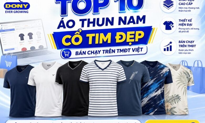 Áo Thun Nam Cổ Tim