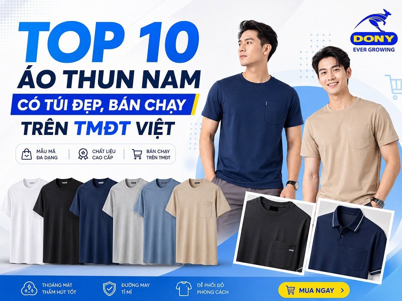Áo Thun Nam Có Túi